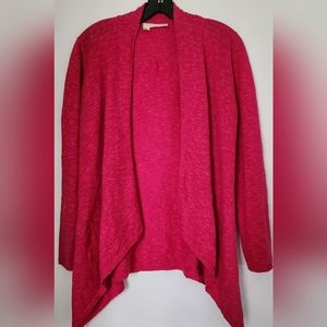 Eileen Fisher open front cardigan Magenta pink size small with pockets